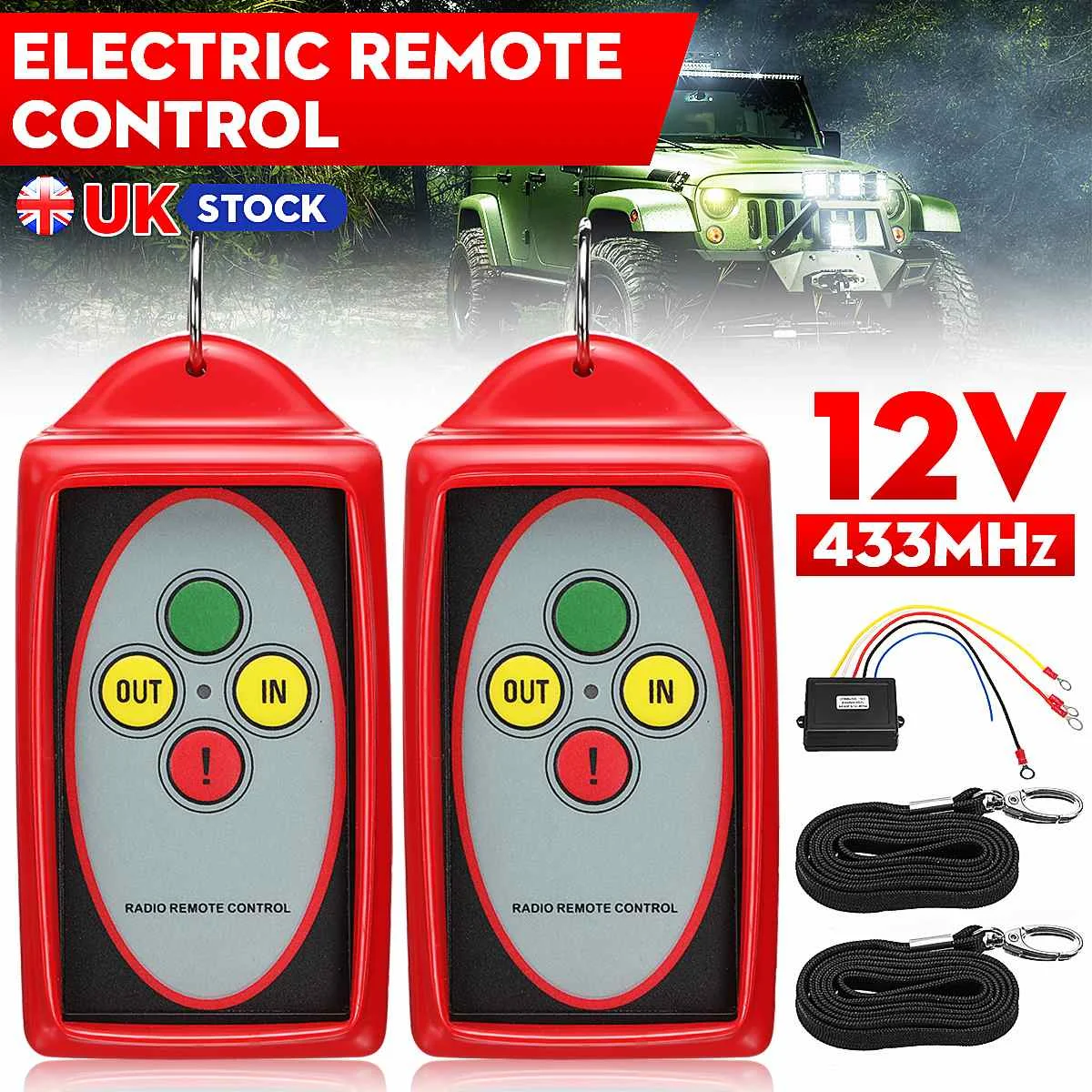 2PCS 12V-24V 433MHz Winch Wireless Remote Control Switch Kit Universal For Jeep ATV SUV Truck Receiver Module Transmitter
2PCS 12V-24V 433MHz Winch Wireless Remote Control Switch Kit Universal For Jeep ATV SUV Truck Receiver Module Transmitter