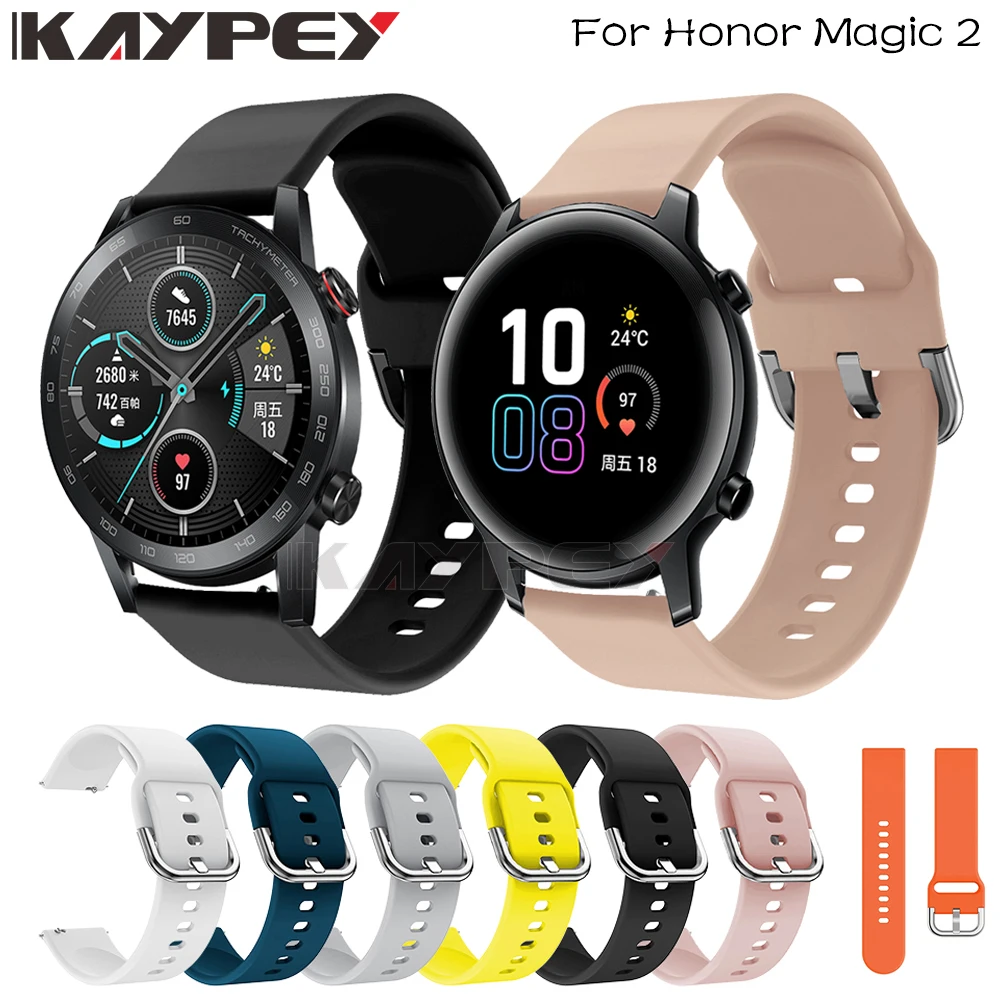 Цветной мягкий силиконовый сменный ремешок для Honor watch Magic 2 умный Браслет Huawei GT2 46
