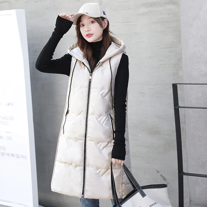 ISENMAL Winter Women's Long Vest Solid Hooded Sleeveless Jacket Stand Collar Cotton Padded Thick Casual Outwear Waistcoat
ISENMAL Winter Women's Long Vest Solid Hooded Sleeveless Jacket Stand Collar Cotton Padded Thick Casual Outwear Waistcoat