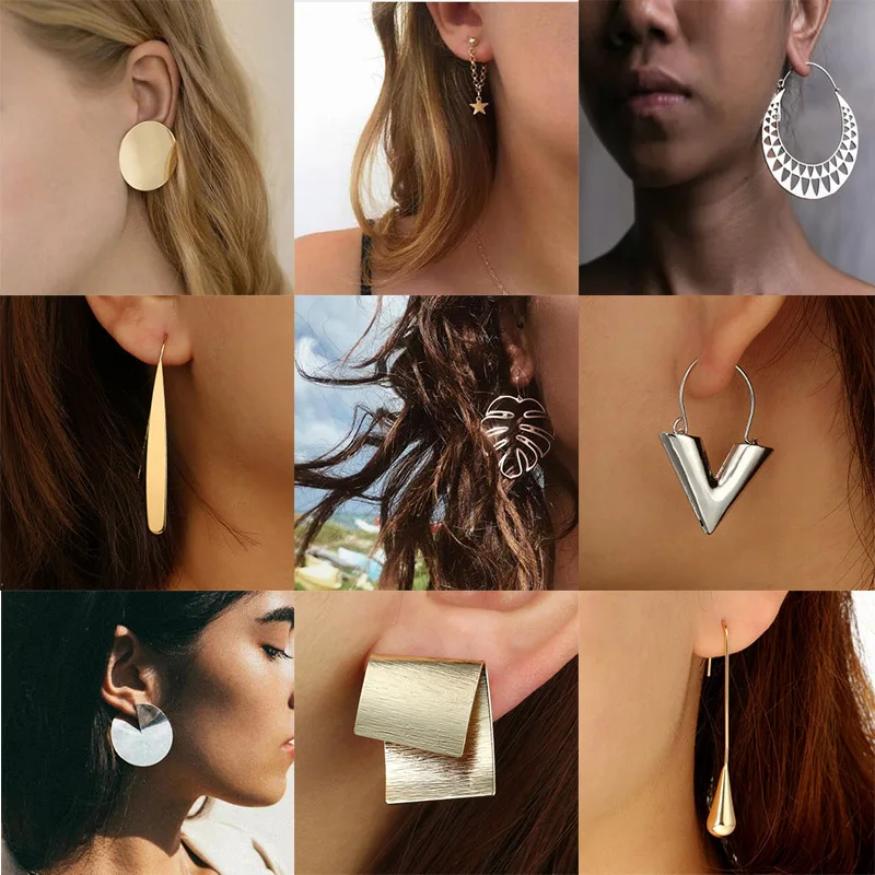 1pair 9style Fashion Bohemian Punk Earrings Jewelry leave round star geometric earrings Best Gift for Women Girl E013
1pair 9style Fashion Bohemian Punk Earrings Jewelry leave round star geometric earrings Best Gift for Women Girl E013