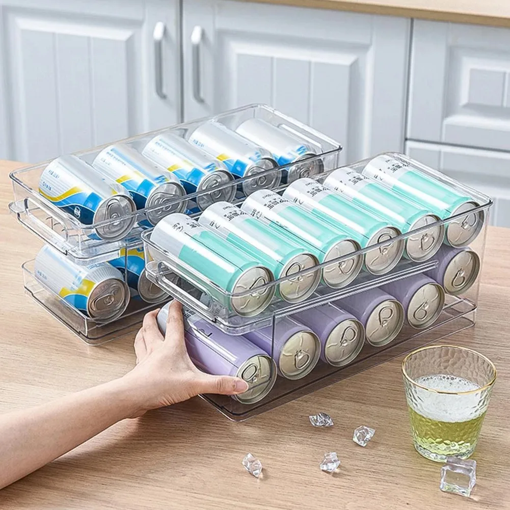 2-Tier Rolling Refrigerator Organizer Box Soda Beverage Bottle Self-Falling Rack For Kitchen Plastic Storage Holder Container
2-Tier Rolling Refrigerator Organizer Box Soda Beverage Bottle Self-Falling Rack For Kitchen Plastic Storage Holder Container