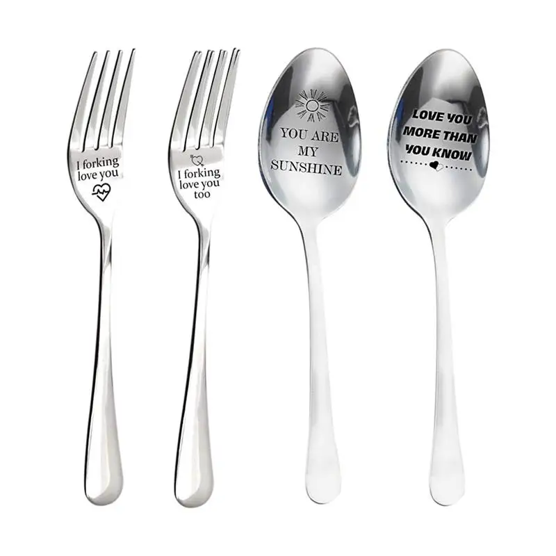 4pcs Engraved Fork and Spoon I Forking Love You Stainless Steel Dinner Fork Personalized Letter Engraved Fork and Spoon Gift
4pcs Engraved Fork and Spoon I Forking Love You Stainless Steel Dinner Fork Personalized Letter Engraved Fork and Spoon Gift