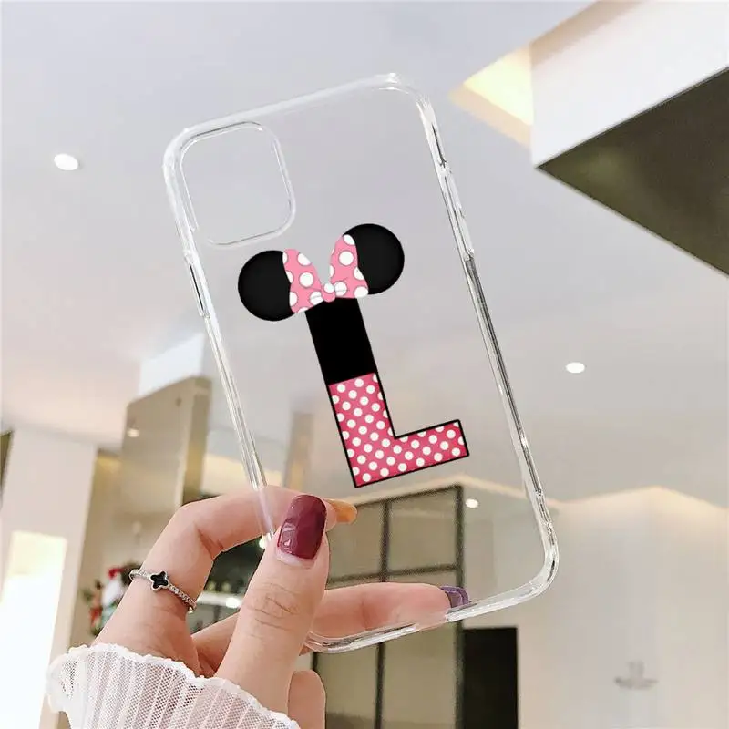 cute Cartoon mouse bow 26 letters Phone Case Transparent for iPhone 6 7 8 11 12 s mini pro X XS XR MAX Plus SE mobile bags
cute Cartoon mouse bow 26 letters Phone Case Transparent for iPhone 6 7 8 11 12 s mini pro X XS XR MAX Plus SE mobile bags