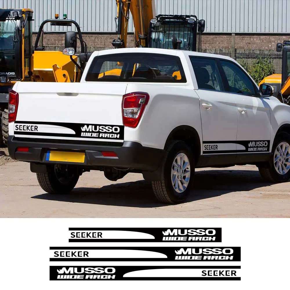 Наклейки для пикапа Ssangyong Musso, графические виниловые чехлы на заказ, наклейки для боковых полос автомобиля, аксессуары для автотюнинга
Наклейки для пикапа Ssangyong Musso, графические виниловые чехлы на заказ, наклейки для боковых полос автомобиля, аксессуары для автотюнинга