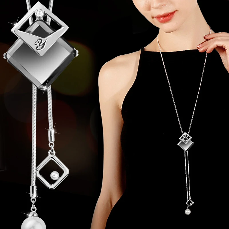 RAVIMOUR Fashion Choker Women Necklace Jewelry Geometric Crystal Statement Pendant Necklace Silver Color Long Chain Colar 2018
RAVIMOUR Fashion Choker Women Necklace Jewelry Geometric Crystal Statement Pendant Necklace Silver Color Long Chain Colar 2018