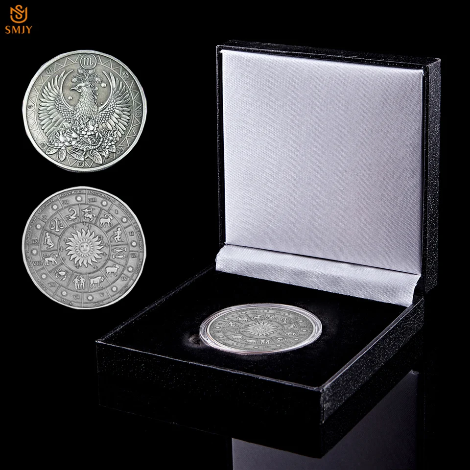 Explosion Antique Silver Astrology Coin Twelve Constellation Romantic Scorpio Euro Culture Commemorative Value Copy Coins W/Box
Explosion Antique Silver Astrology Coin Twelve Constellation Romantic Scorpio Euro Culture Commemorative Value Copy Coins W/Box