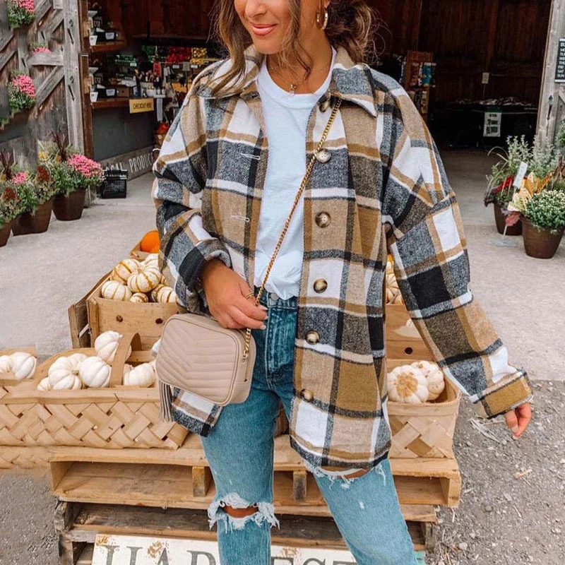Plaid Jacket 2021 Autumn Winter Fashion Vintage Stylish Oversized Jacket Coat Long Sleeve Warm Chic Tops College Jacket
Plaid Jacket 2021 Autumn Winter Fashion Vintage Stylish Oversized Jacket Coat Long Sleeve Warm Chic Tops College Jacket