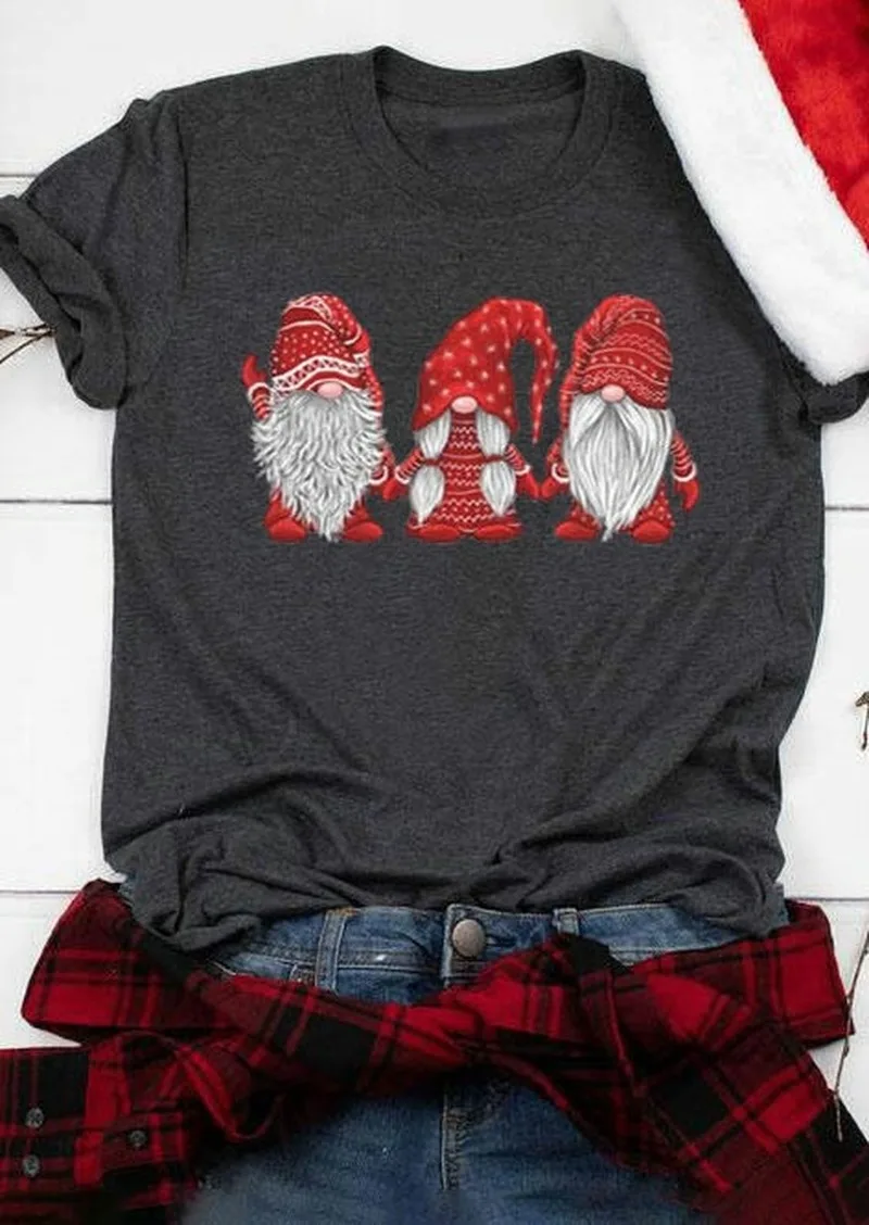 Christmas Hot Style Women's Bottoming Shirt Gnomies Print Round Neck Short Sleeve Ladies T-shirt
Christmas Hot Style Women's Bottoming Shirt Gnomies Print Round Neck Short Sleeve Ladies T-shirt