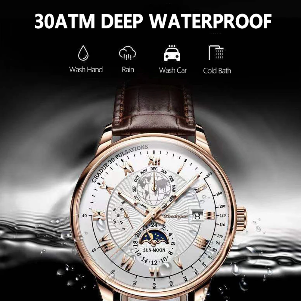 Часы мужские кварцевые швейцарский бренд люксовые спортивные водонепроницаемые