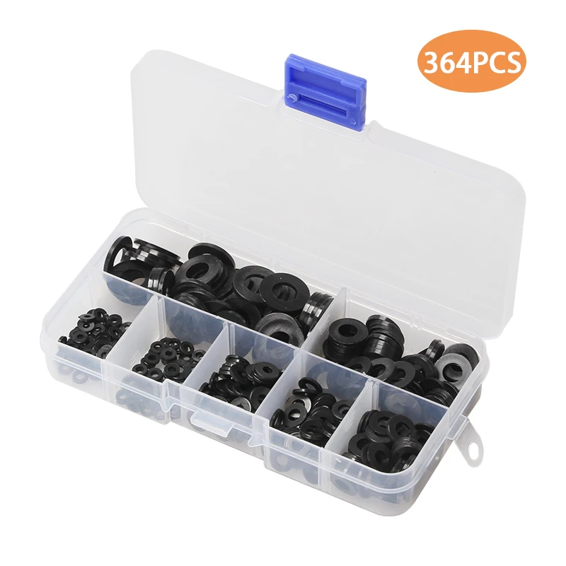 364Pcs Metric M2-M8 Black Nylon Rubber Flat Ring Plain Repair Washer Furniture Gasket Assortment Kit Hardware Parts
364Pcs Metric M2-M8 Black Nylon Rubber Flat Ring Plain Repair Washer Furniture Gasket Assortment Kit Hardware Parts