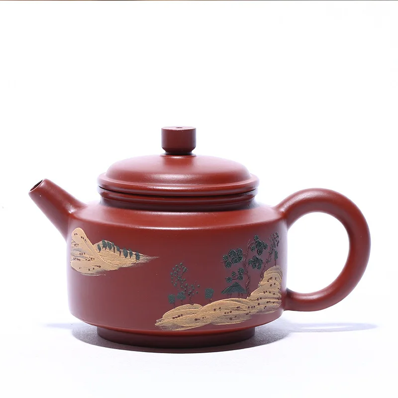 Yixing raw ore Dahongpao purple clay teapot hand painted landscape Dezhong teapot gift new home kungfu tea set
Yixing raw ore Dahongpao purple clay teapot hand painted landscape Dezhong teapot gift new home kungfu tea set