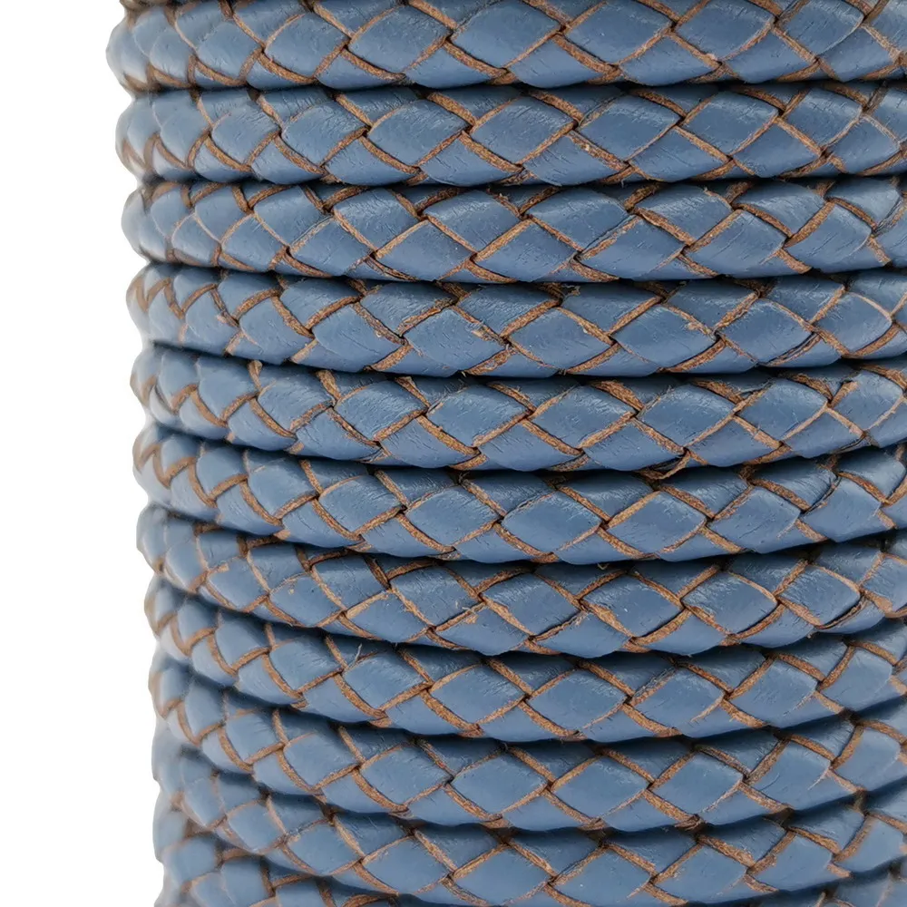 Jean Blue 6mm Round Leather Cords Braided Leather Bolos Strap 3 Yards for Jewelry Making
Jean Blue 6mm Round Leather Cords Braided Leather Bolos Strap 3 Yards for Jewelry Making