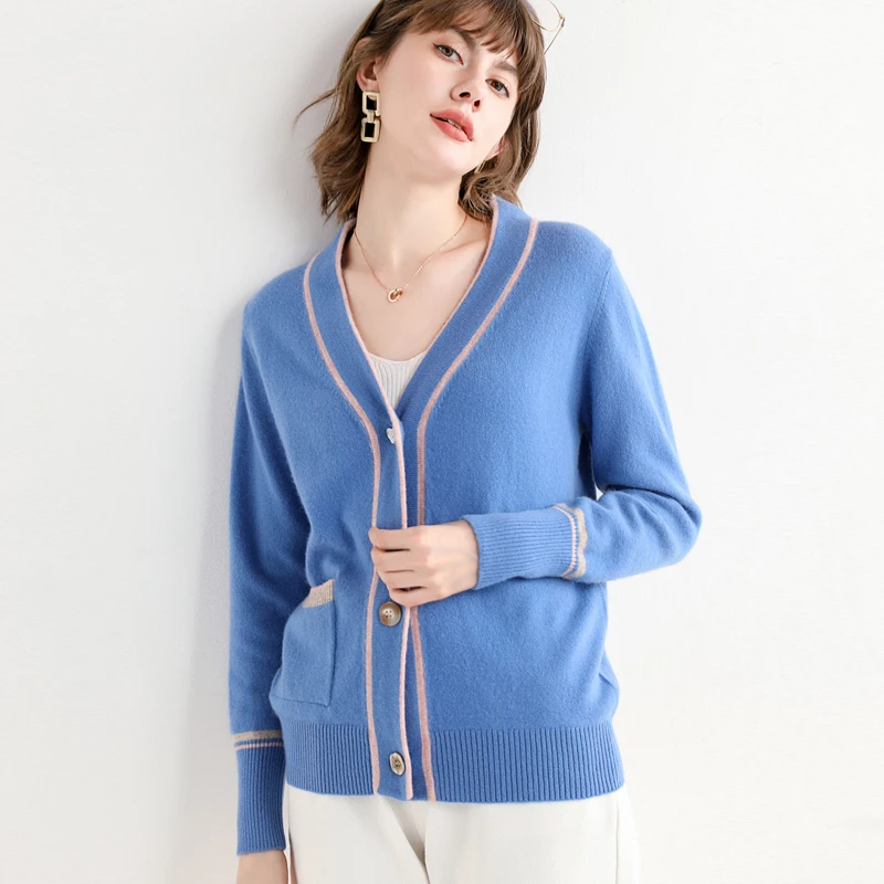2021 Autumn Winter Women Cardigan Warm Knitted Sweater V Neck Jacket Pocket Fashion Knit Cardigans Coat Lady Loose Sweaters
2021 Autumn Winter Women Cardigan Warm Knitted Sweater V Neck Jacket Pocket Fashion Knit Cardigans Coat Lady Loose Sweaters