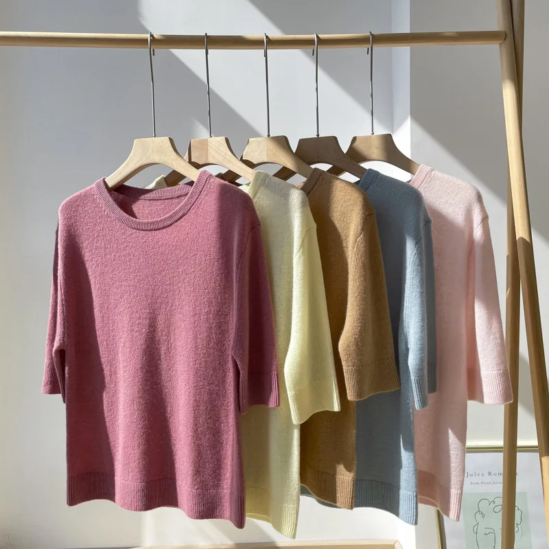 Women Sweater 2021 Autumn Knitwear Candy Color Cashmere Women's Thin Solid Color Round Neck Loose Base Shirt
Women Sweater 2021 Autumn Knitwear Candy Color Cashmere Women's Thin Solid Color Round Neck Loose Base Shirt