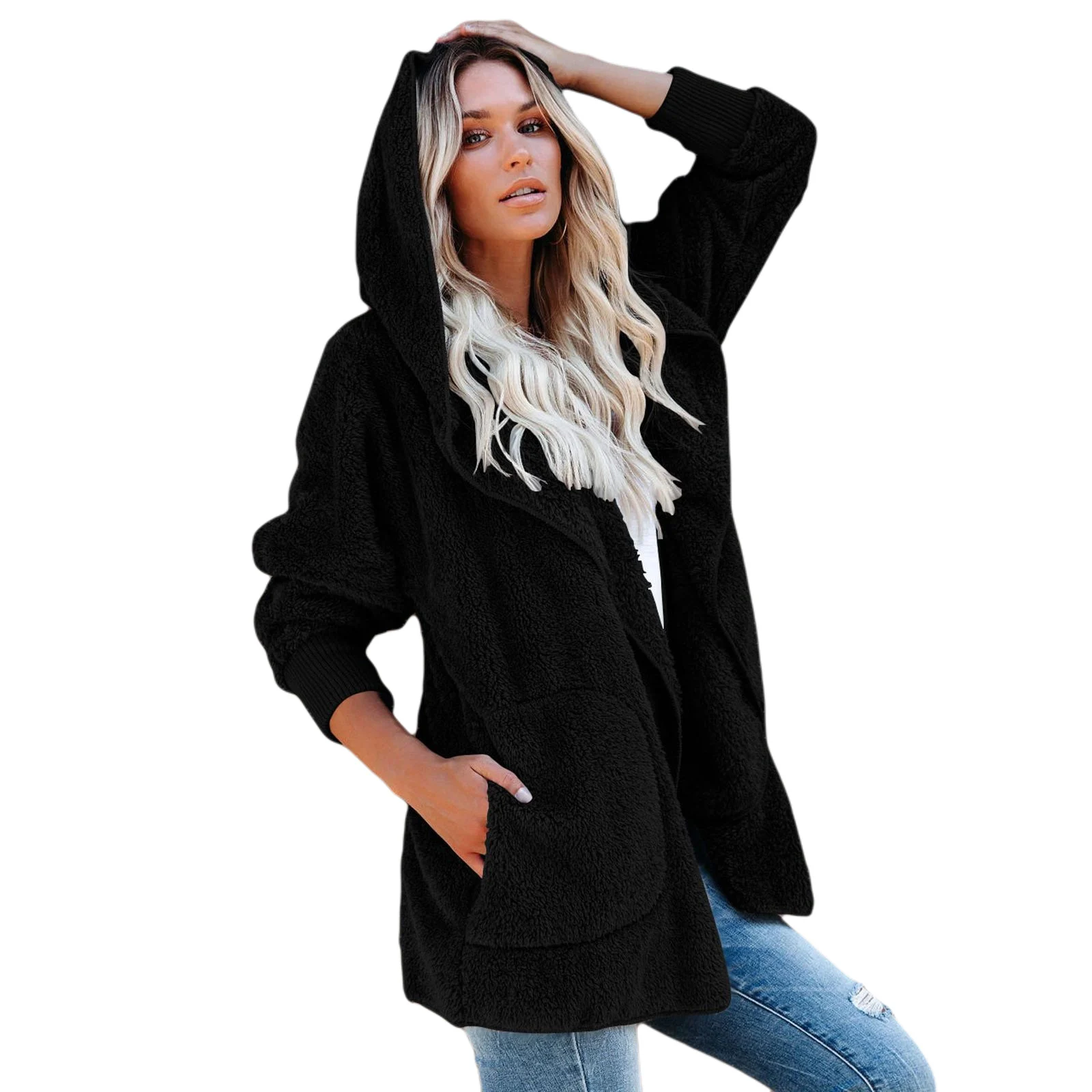 2020 Autumn Winter Women Hooded Cardigan Coat Long Sleeve Fashion Pocket Solid Color Coat for Ladies
2020 Autumn Winter Women Hooded Cardigan Coat Long Sleeve Fashion Pocket Solid Color Coat for Ladies