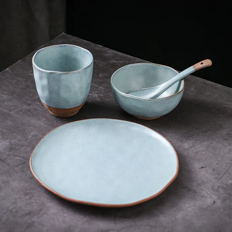 Hand-irregular specialty bowl plate water cup Japanese-style coarse pottery personality tableware ceramic 
Hand-irregular specialty bowl plate water cup Japanese-style coarse pottery personality tableware ceramic
