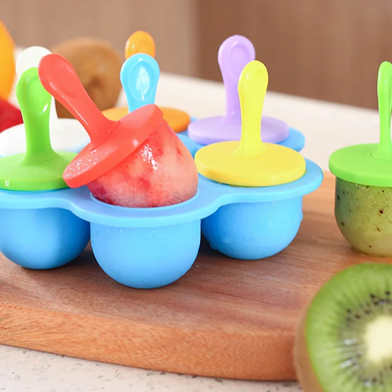 

Ice Cream Ball Lolly Maker Popsicle Molds Baby DIY Food Supplement Tool Fruit Shake Ice Cream Mold Silicone Mini Ice Pops Mold