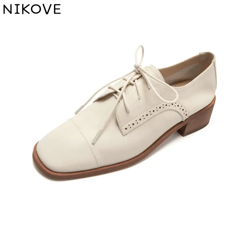 NIKOVE 2020 Summer Women Pumps Shoes Genuine Leather+PU Low Heel Square Toe Lace Up Casual Classic Fashion Shoes Size 34-41
NIKOVE 2020 Summer Women Pumps Shoes Genuine Leather+PU Low Heel Square Toe Lace Up Casual Classic Fashion Shoes Size 34-41