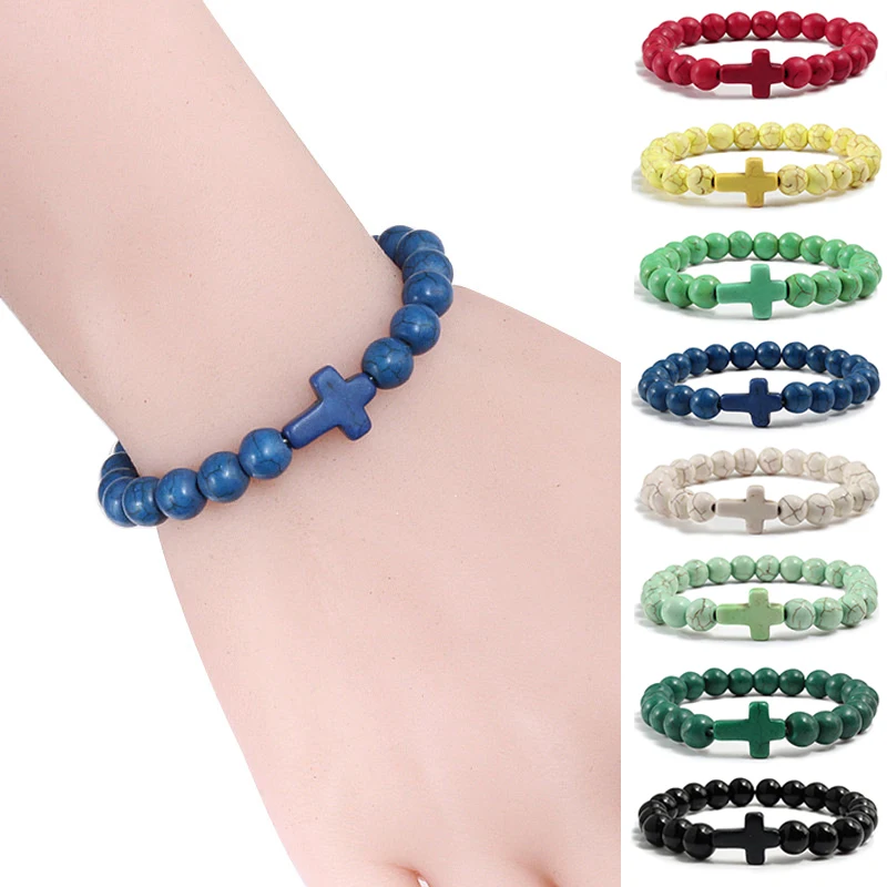 Vintage Cross Lava Matte Beaded Bracelet Turquoise Chain Natural Stone Bracelet Handmade Prayer Fitness Chain Women Jewelry Gift
Vintage Cross Lava Matte Beaded Bracelet Turquoise Chain Natural Stone Bracelet Handmade Prayer Fitness Chain Women Jewelry Gift
