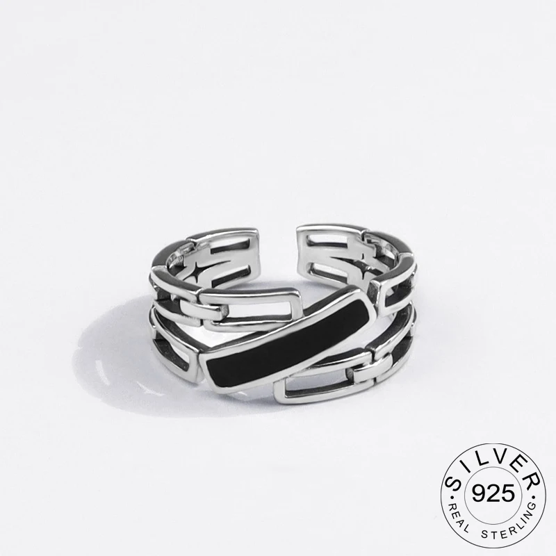 925 Sterling Silver Rings for Women Black Zircon Vintage Wedding Trendy Jewelry Large Adjustable Antique Rings Anillos
925 Sterling Silver Rings for Women Black Zircon Vintage Wedding Trendy Jewelry Large Adjustable Antique Rings Anillos