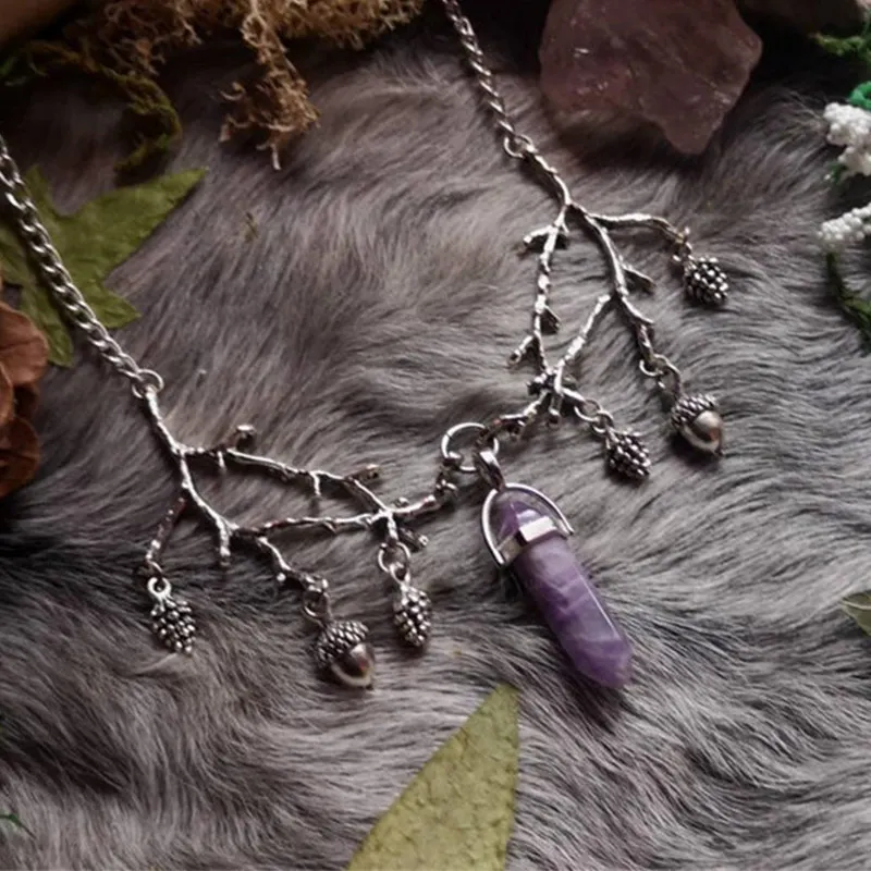 Goth Witch Crystal Branches Necklace Pine Cone Pendant Forest Jewelry Gothic Twig Jewellery Wedding Magic Wicca Pagan Gift
Goth Witch Crystal Branches Necklace Pine Cone Pendant Forest Jewelry Gothic Twig Jewellery Wedding Magic Wicca Pagan Gift