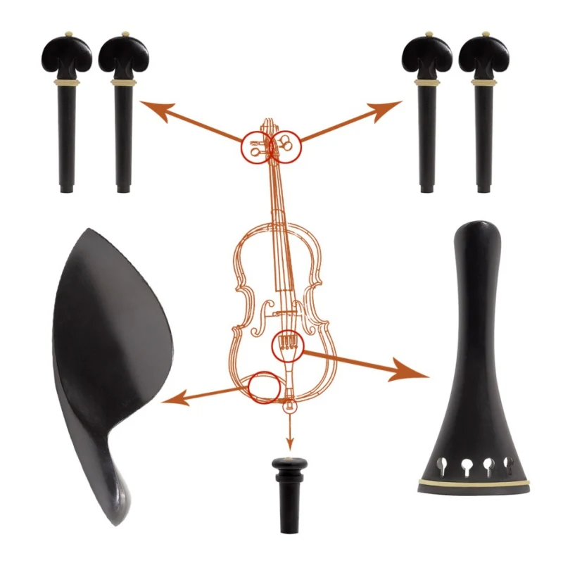 4/4 Violin Natural Ebony Wood Mahogany Jujube Wood Parts Accessories Set Fine-Tuning Chinrest Tailpiece Endpin Replacement Kit
4/4 Violin Natural Ebony Wood Mahogany Jujube Wood Parts Accessories Set Fine-Tuning Chinrest Tailpiece Endpin Replacement Kit