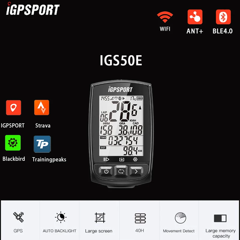 I GPS порт IGS50E компьютер Велоспорт ANT + велосипед беспроводной цифровой спидометр одометр