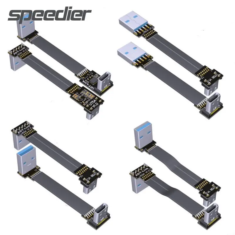 

USB 3.1 Type-A штекер для телефона штекер под углом вверх/вниз USB кабель для синхронизации данных и зарядки Тип C шнур Соединительный адаптер Gen2 FPV ...