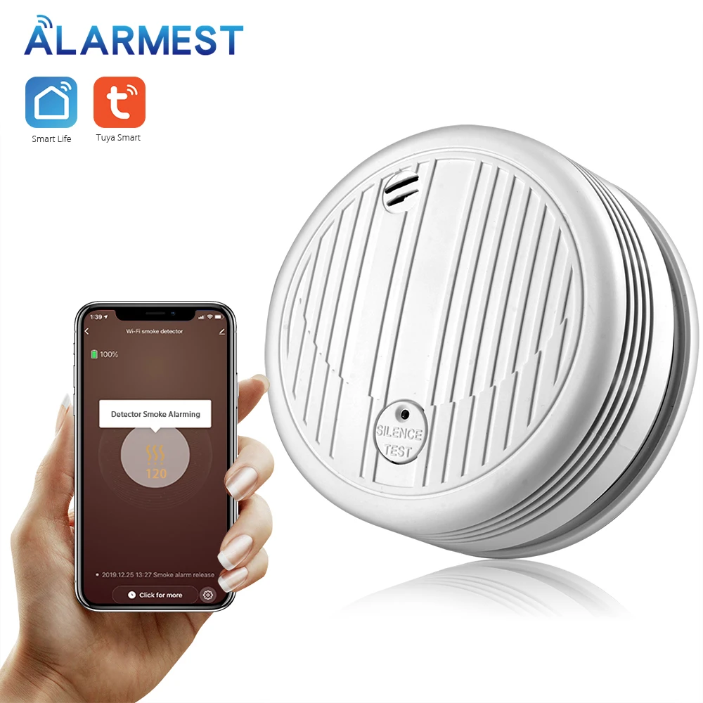ALARMEST Wifi Smoke Detector Smoke Sensor Highly Sensitive For smart Life app control Power by Tuya
ALARMEST Wifi Smoke Detector Smoke Sensor Highly Sensitive For smart Life app control Power by Tuya