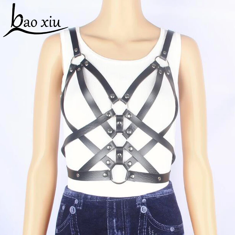 Fashion Leather Harness Belt Punk Goth Bra Body Bondage Adjustable Chest Straps Black Suspenders Metal Buckle Waistband Straps
Fashion Leather Harness Belt Punk Goth Bra Body Bondage Adjustable Chest Straps Black Suspenders Metal Buckle Waistband Straps