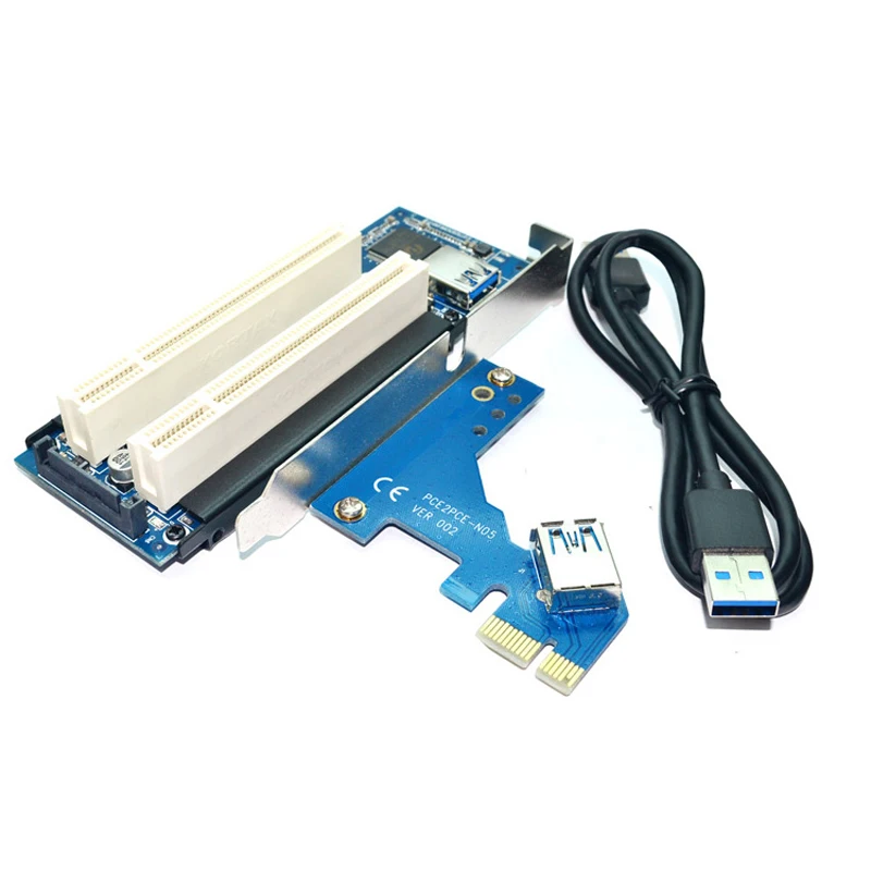PCI-Express X1 to Dual PCI Slots Riser Extend Adapter Card PCI Add On Cards with USB 3.0 Cable for Serial SATA Sound Video Card
PCI-Express X1 to Dual PCI Slots Riser Extend Adapter Card PCI Add On Cards with USB 3.0 Cable for Serial SATA Sound Video Card