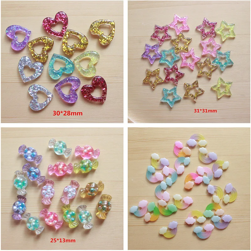 20Pcs Kawaii Glitter Star Heart Candy Resin Cabochon Flatbacks Embellishments for Scrapbooking Decoration Craft DIY Accessories
20Pcs Kawaii Glitter Star Heart Candy Resin Cabochon Flatbacks Embellishments for Scrapbooking Decoration Craft DIY Accessories