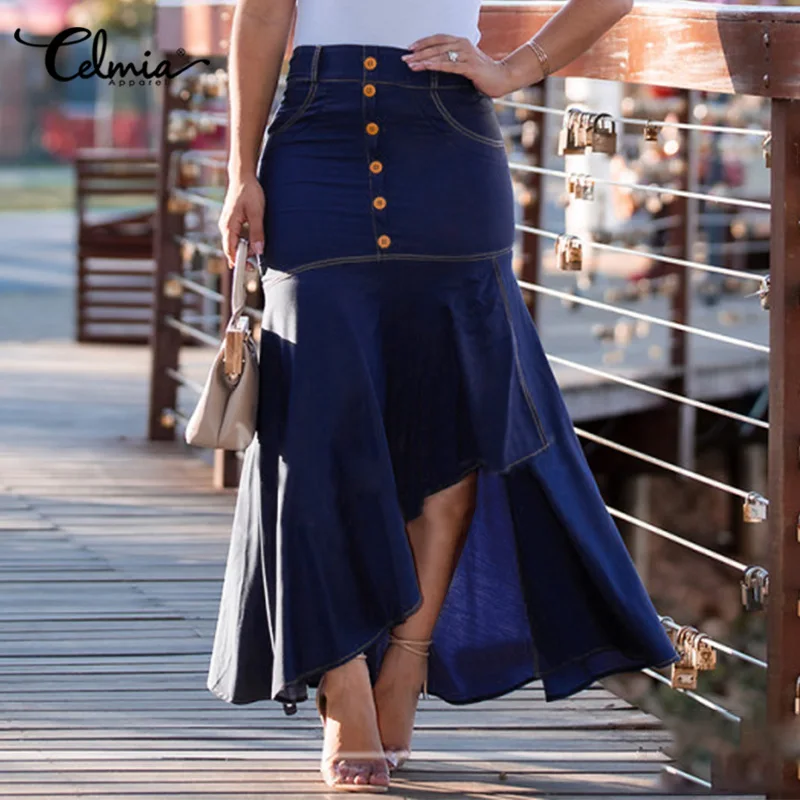 Celmia Fashion Asymmetric Fishtail Skirts Women's Sexy Bodycon High Waist Maxi Skirt Elegant Pockets Jupes Ruffles Hem Faldas
Celmia Fashion Asymmetric Fishtail Skirts Women's Sexy Bodycon High Waist Maxi Skirt Elegant Pockets Jupes Ruffles Hem Faldas