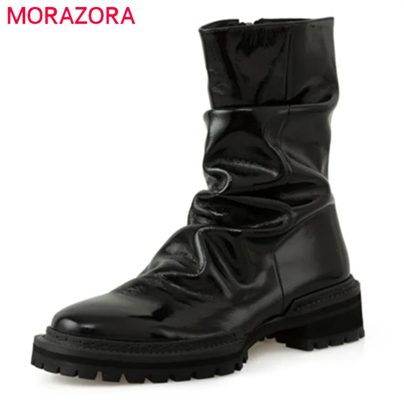 MORAZORA 2021 Hot Sale Ankle Boots For Women Casual Shoes Patent Leather Pleated Autumn Winter Cowboy Western Boots Women
MORAZORA 2021 Hot Sale Ankle Boots For Women Casual Shoes Patent Leather Pleated Autumn Winter Cowboy Western Boots Women