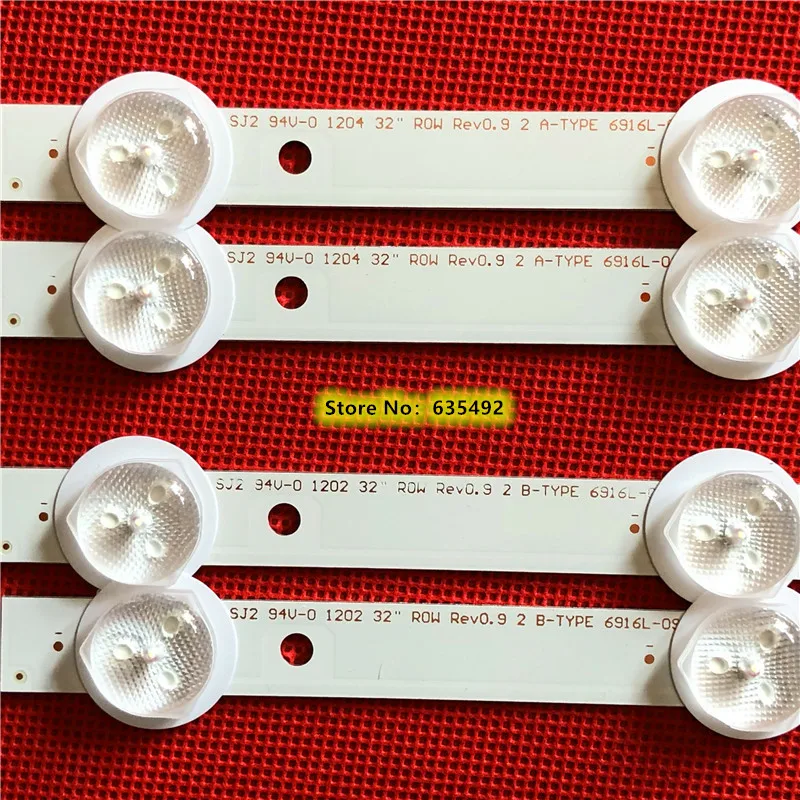 4pcs 650mm LED strip 9 Lamp 6916L-0923A 6916L-0881A 6916L-1030A 6916L-1031A For 32" TV 32LM3400 32LS3400 32LM340T-ZA 32ls340t-z