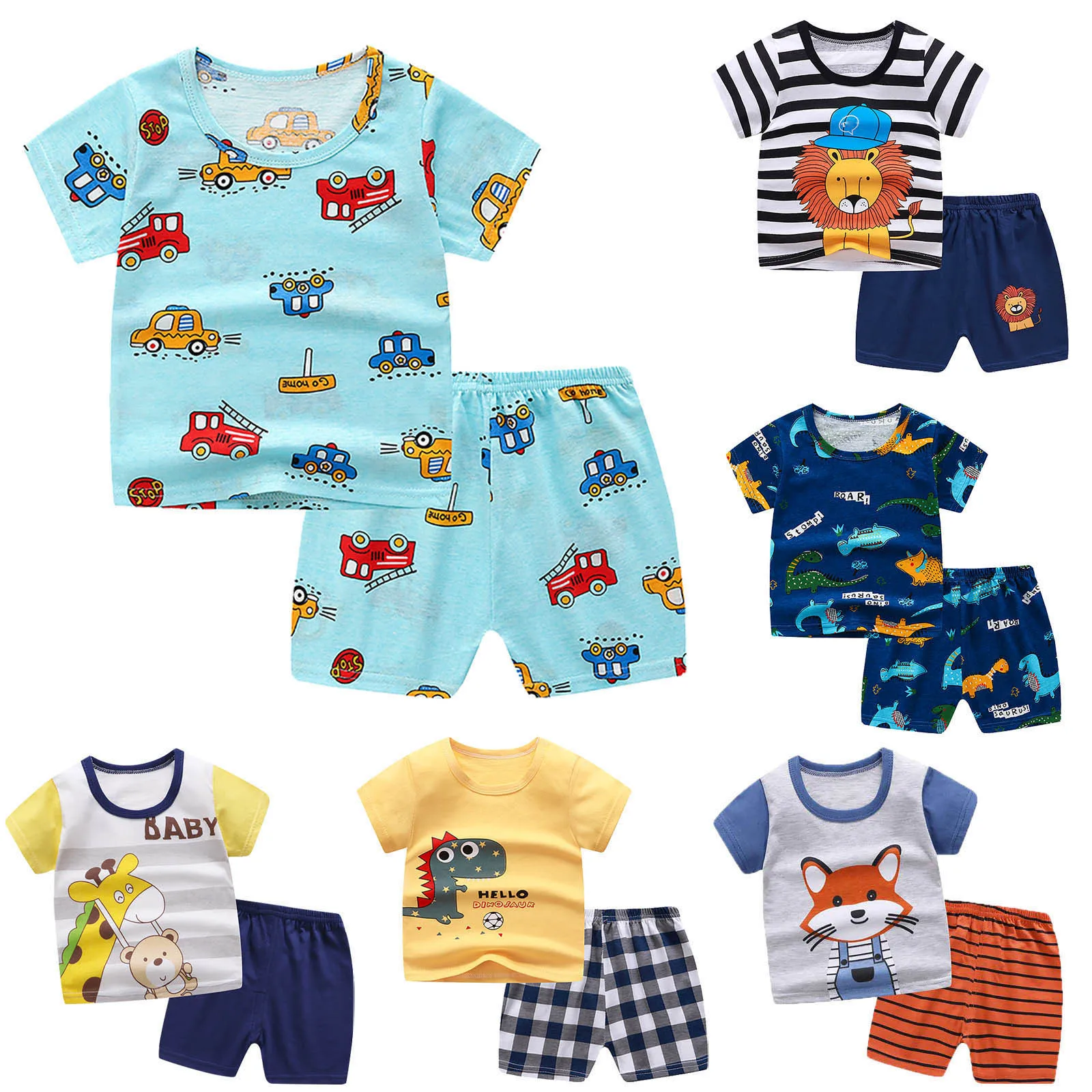 Toddler Boys Cotton Cartoon Print Pattern Short Sleeve T-Shirt Tops +Shorts Baby Clothes Summer Two-piece Set детская одежда L*
Toddler Boys Cotton Cartoon Print Pattern Short Sleeve T-Shirt Tops +Shorts Baby Clothes Summer Two-piece Set детская одежда L*