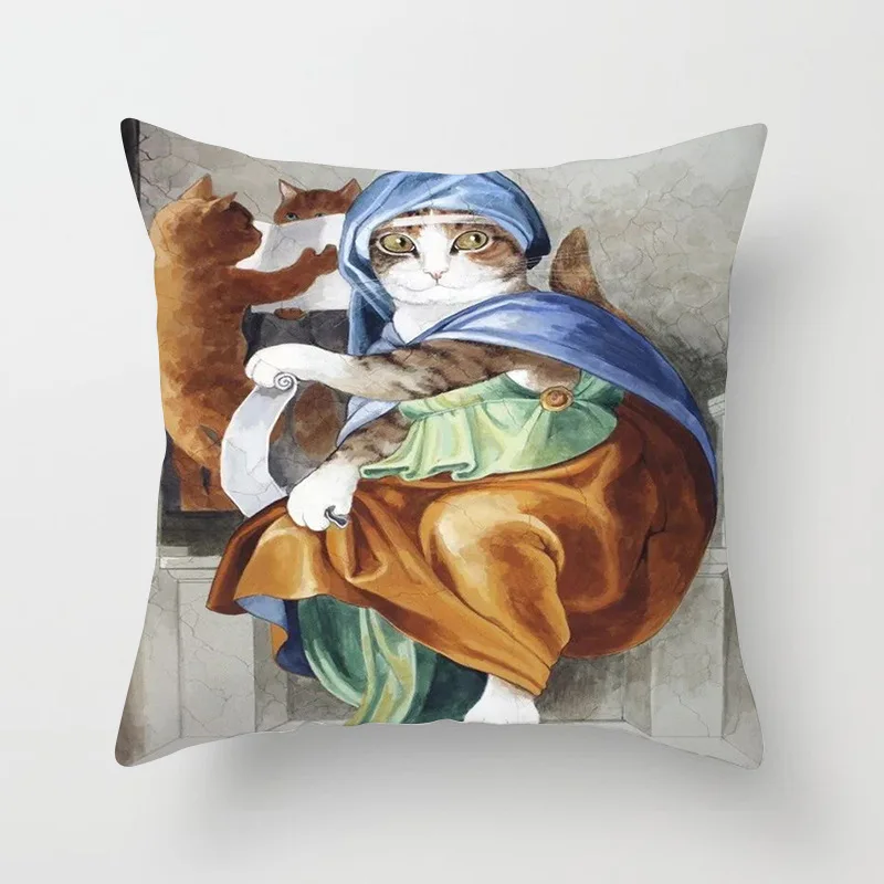 2020 New Nordic Style Cartoon Cat Oil Painting 45*45cm Cushion Cover Sofa Throw Pillow Car Home Decoration Decorative Pillowcase
2020 New Nordic Style Cartoon Cat Oil Painting 45*45cm Cushion Cover Sofa Throw Pillow Car Home Decoration Decorative Pillowcase