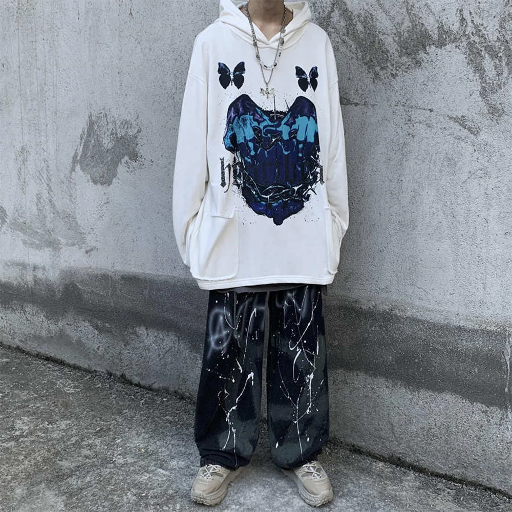 Gothic Heartbeat Butterfly Print Unisex Pockets Hoodies Oversized Loose Thick Pullover Ins Fashion Streetwear Punk Sweatshirts
Gothic Heartbeat Butterfly Print Unisex Pockets Hoodies Oversized Loose Thick Pullover Ins Fashion Streetwear Punk Sweatshirts