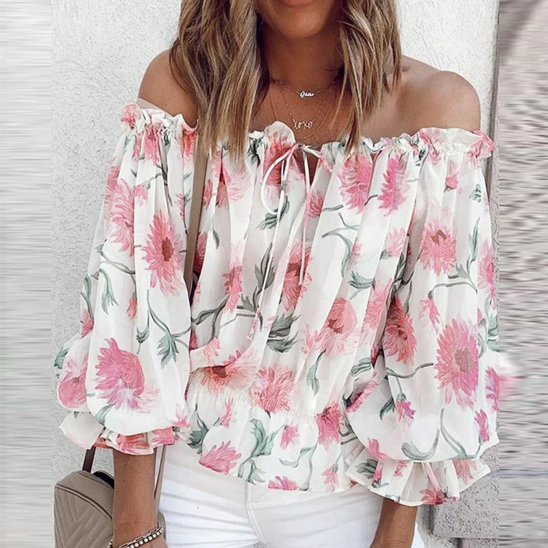 Elegant Floral Print Blouse Shirts Women 2021 Summer Sexy Slash Neck Pullover Tops Lady Casual Loose Lantern Long Sleeve Blusa
Elegant Floral Print Blouse Shirts Women 2021 Summer Sexy Slash Neck Pullover Tops Lady Casual Loose Lantern Long Sleeve Blusa