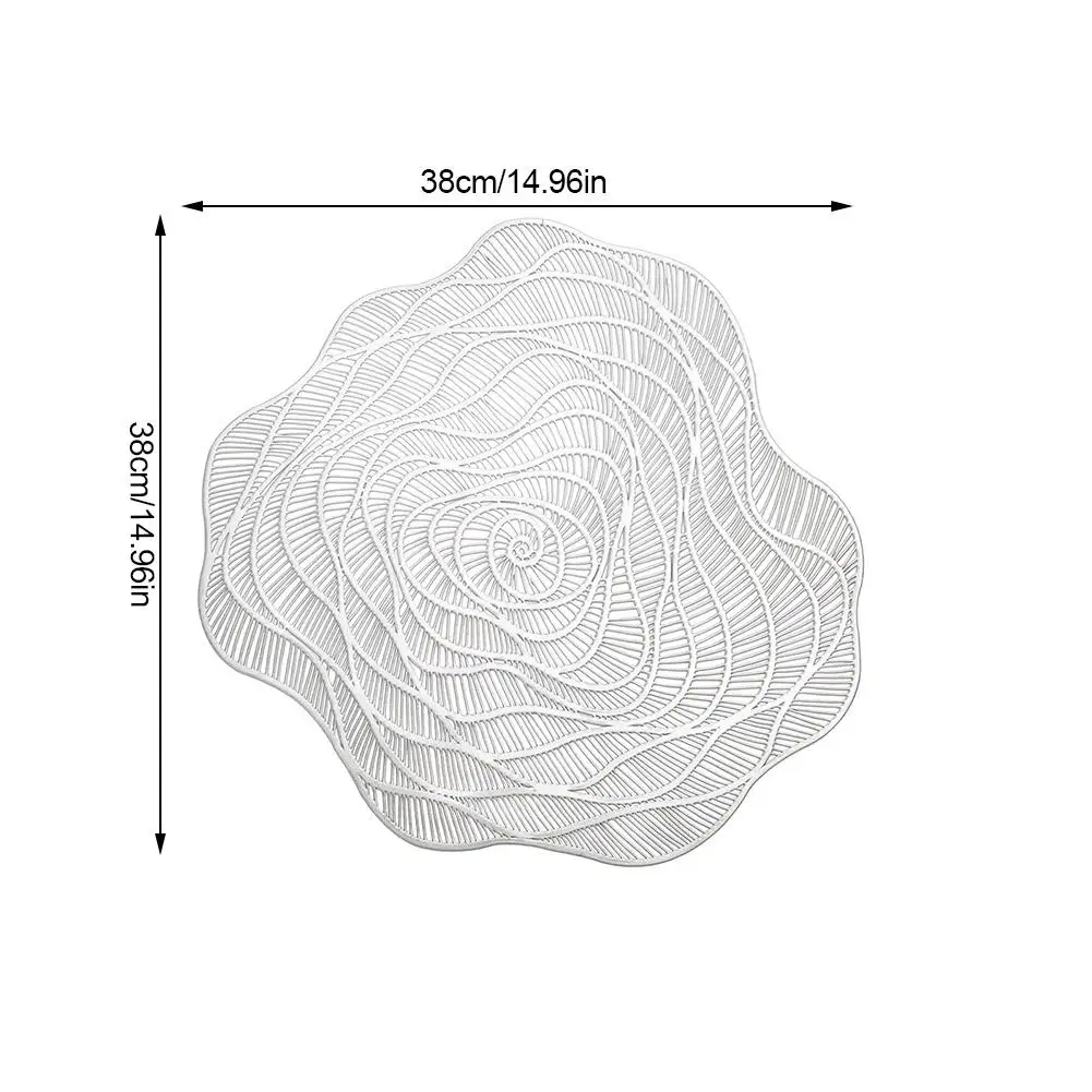 PVC Bronzing Hollow Placemat Rose Shape Wedding Party Home Kitchen Dining Table Insulation Non-slip Table Mat Decoration
PVC Bronzing Hollow Placemat Rose Shape Wedding Party Home Kitchen Dining Table Insulation Non-slip Table Mat Decoration
