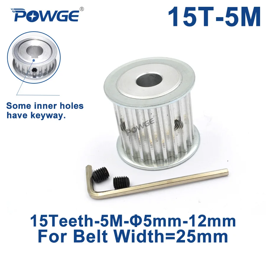 POWGE HTD 5M 15 Teeth Synchronous Timing Pulley Bore 5/6/6.35/7/8/10mm for Width 25mm HTD5M Belt gear 15-5M-25 AF 15Teeth 15T
POWGE HTD 5M 15 Teeth Synchronous Timing Pulley Bore 5/6/6.35/7/8/10mm for Width 25mm HTD5M Belt gear 15-5M-25 AF 15Teeth 15T