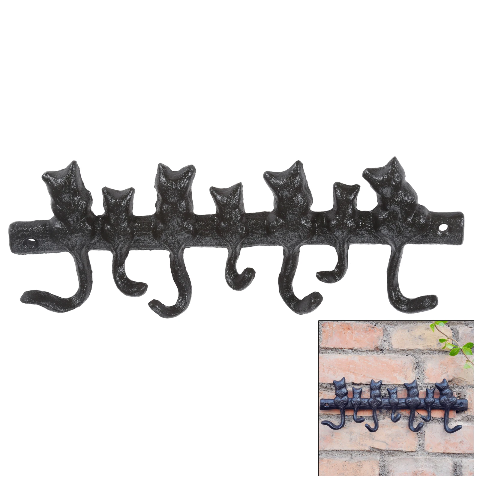 DRELD 7 Cats Cast Iron Wall Mounted Hanger Keys Holder with 7 Hooks Retro Key Hanger Coat Hat Racks Kitchen Bathroom Accessories
DRELD 7 Cats Cast Iron Wall Mounted Hanger Keys Holder with 7 Hooks Retro Key Hanger Coat Hat Racks Kitchen Bathroom Accessories