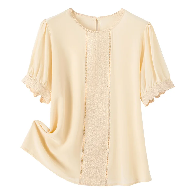 Gezelligheid Silk Tops For Women 2021 Summer New Fashion Elegant Casual Slim Embroidery Short Sleeve 100% Natural Silk Shirt Top
Gezelligheid Silk Tops For Women 2021 Summer New Fashion Elegant Casual Slim Embroidery Short Sleeve 100% Natural Silk Shirt Top