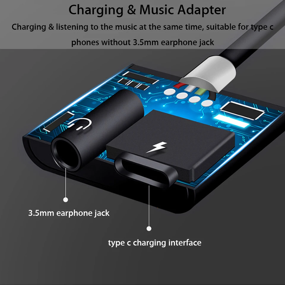 NOHON USB Type C до 3 5 мм разъем для наушников адаптер Huawei Xiaomi Le на обоих концах
