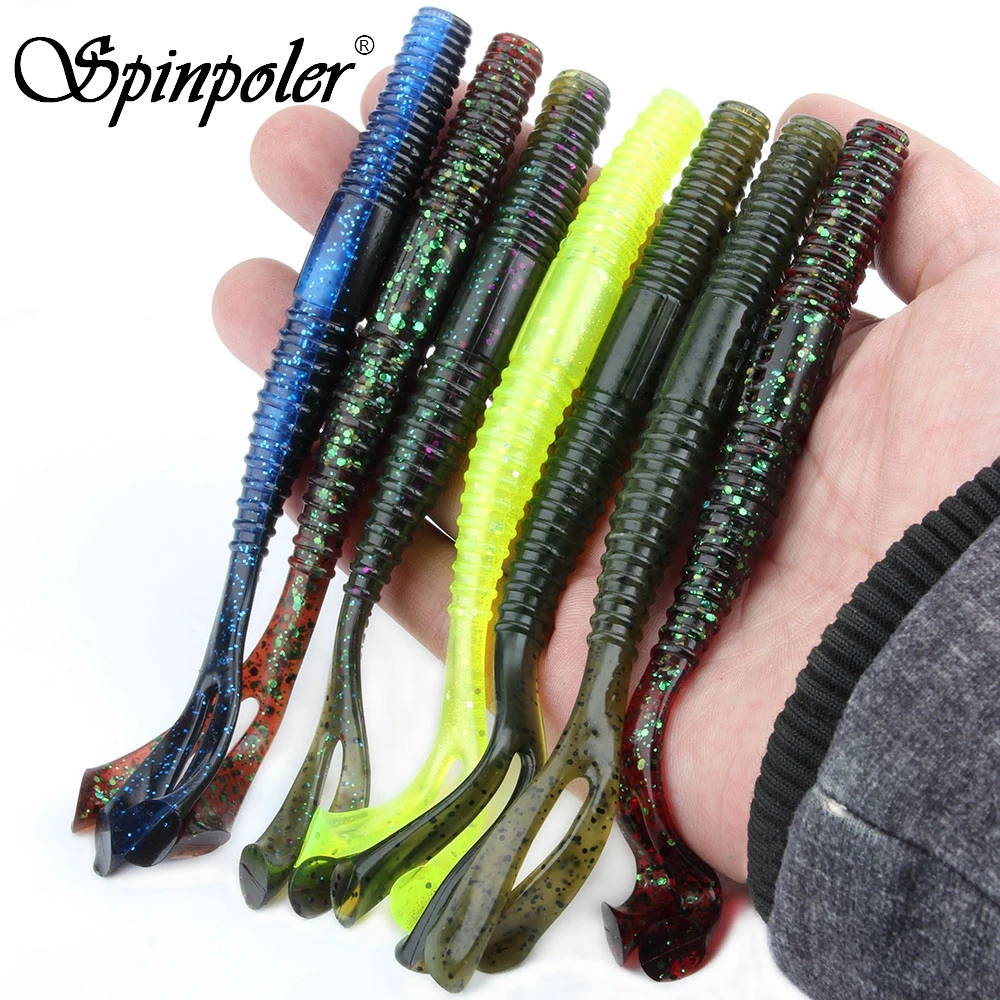 Spinpoler 5 шт. бас Легенда-мягкие Пластик палка приманки Wacky Worm мягкая блесна с