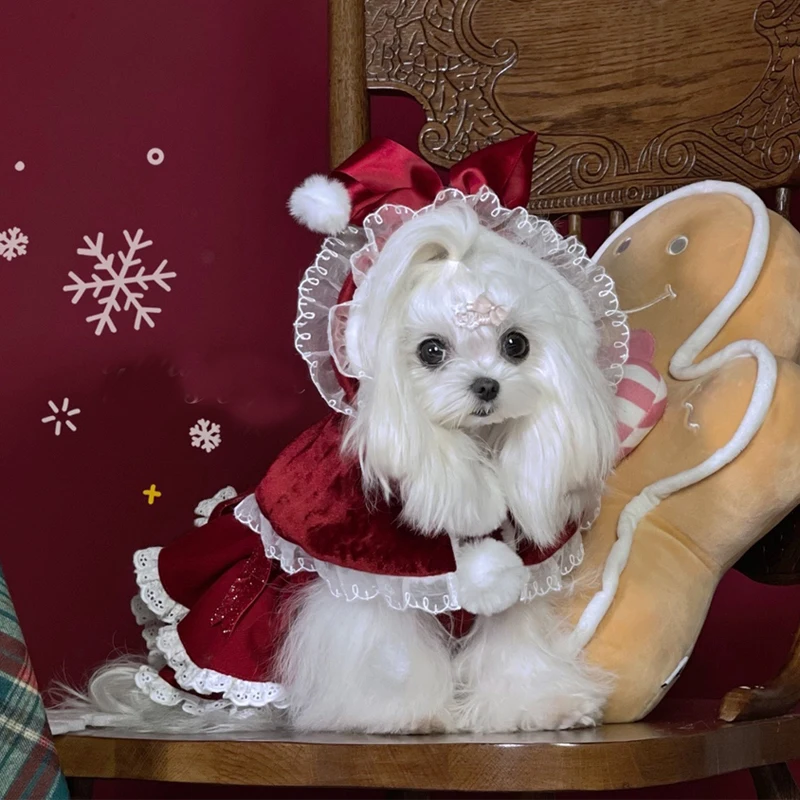 Pet Dog Christmas Clothes Fashion Red Cloak Coats For Lovely Puppy Dog Cats Clothing Princess Girls Manteau Outfits Yorkshire 
Pet Dog Christmas Clothes Fashion Red Cloak Coats For Lovely Puppy Dog Cats Clothing Princess Girls Manteau Outfits Yorkshire