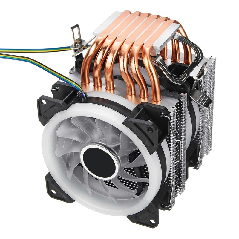 6 Heatpipe Cpu Cooler Fan 3 Line Rgb Led Cooling Fan Quiet Heatsink Radiator For Intel 775/1150/1151/1155/1156/1366 For Amd Al
6 Heatpipe Cpu Cooler Fan 3 Line Rgb Led Cooling Fan Quiet Heatsink Radiator For Intel 775/1150/1151/1155/1156/1366 For Amd Al