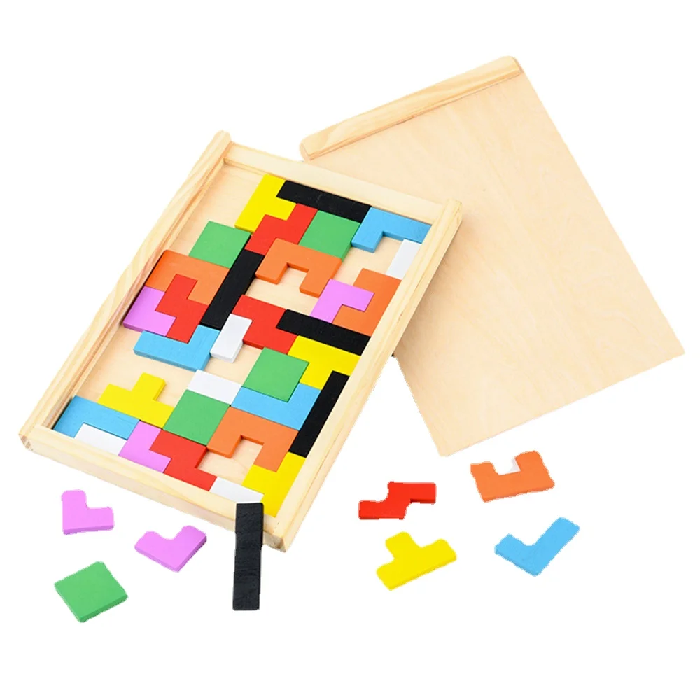

Children Colorful Wooden Puzzle New Tangram Brain Teaser Toys Preschool Magination Intellectual Educational Kid Toy Jugetes