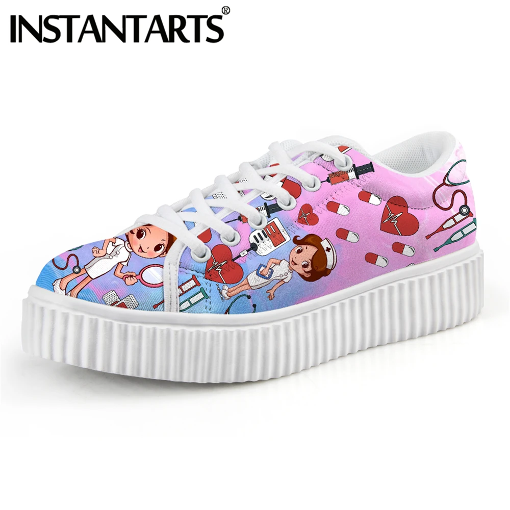 INSTANTARTS Lovely Nurse Girls Design Ladies Platform Sneakers Lace up Flat Shoes Comfort Vulcanized Platform Shoes Zapatillas
INSTANTARTS Lovely Nurse Girls Design Ladies Platform Sneakers Lace up Flat Shoes Comfort Vulcanized Platform Shoes Zapatillas