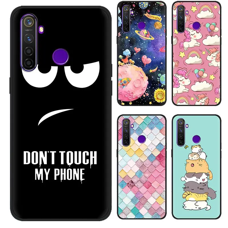 Anti-knock Back Phone Cover For OPPO Realme5 Pro Colorful Painted TPU Fashionable Design back Silicone | Мобильные телефоны и